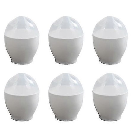 6 stk. Mikrobølgeovn Dampet Egg Kopp Mini Egg Koker Bærbar Egg Pocher For Hjemmekjøkken (hvit)