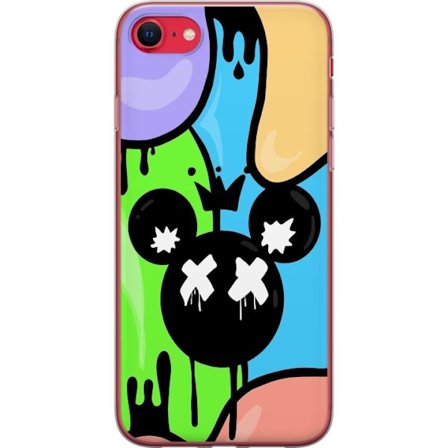 Yhteensopiva Puhelinkuori Apple Apple iPhone 8 Räiskyvä katutaidetta muotoilu roiskuu graffitia ja musta hiiri-merkki X silmät, trendikäs kaupunki