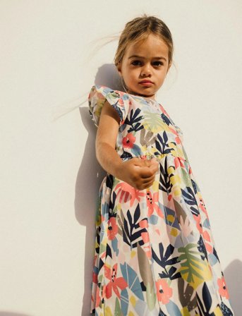 Boboli Satin Dress Floral - Multi/patterned - 80