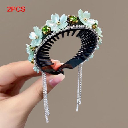 2 STK Hestehale Hårklør Hårklemmer GRØNN