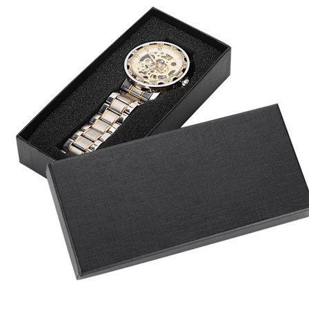 Vandtæt Herreur Automatisk Mekanisk Ur Guld Hvid Hul Rund Urskive