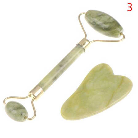 3 set Roller och Gua Sha Tools från Natural Jade Scraper Massage