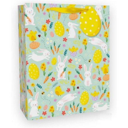 Paket med 3 kycklingar kaniner presentpåse påsk medel/stor - inslagningsband presentlapp present ägg (kycklingar, medel)_Newway Gifts