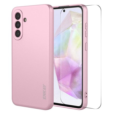 ENKAY HAT PRINCE Samsung Galaxy A37 5G Case with 9H Screen Protector - Pink