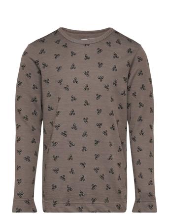 Hmlvilmo T-Shirt Ls Tops T-shirts Long-sleeved T-Skjorte Brown Hummel