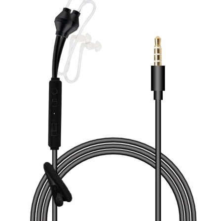 Anti-stråling Binaural Stereo Høretelefoner Mic 3,5 mm Air Tube sort