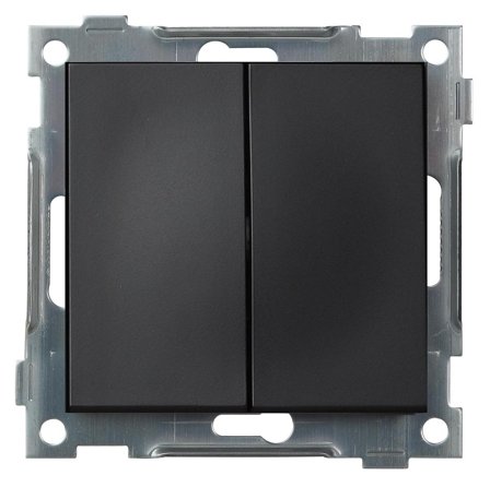 Elko Plus Kron Snabb Strømbryter svart, hurtigkobling uten ramme, Strømbrytere & vegguttak