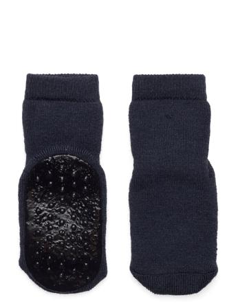 Wool/Cotton Socks W.anti-Slip Blue Mp Denmark