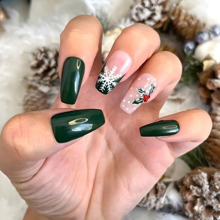 Jul franske falske negle Ballerina False Nail 1 1 1