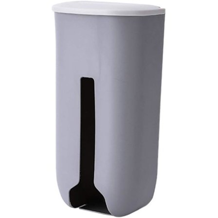 2 kpl Muovipussiteline, Muovipussinpidike, Seinään asennettava muovipussien järjestäjä, Roskapussiteline yhteensopiva keittiöön (harmaa, 26,2 * 12,7 *