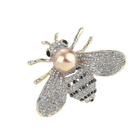 Honey Bee Broscher Kristall Insektstema Bee Brosch Guld Ton