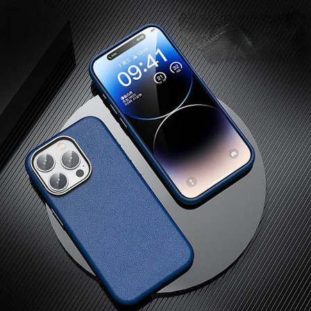 Magnetiskt case kompatibelt Iphone 15 Pro för Magsafe trådlös laddning Stötsäkert mjukt Pu-läder 15 Pro cover