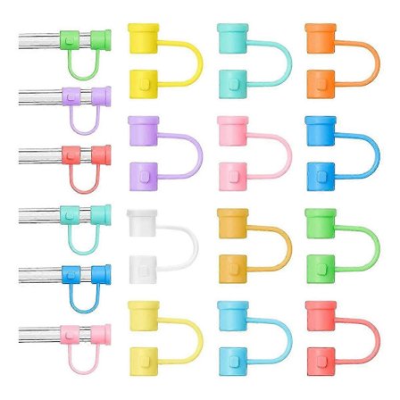 36 stk. genanvendelige silikone sugerørsdæksler, farverige støvtætte sugerørsprop til 8 mm sugerør, hjemmekøkkenfest