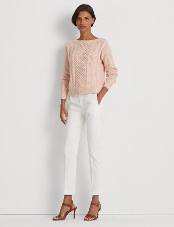 Lauren Ralph Lauren Double-Faced Stretch Cotton Pant - White - 34