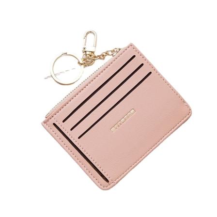 Naisten lompakko kolikkopussi Kortti mini japanilainen ja korealainen tyyli Yksinkertainen monikorttipaikka Muoti pieni korttikotelo Rose gold pink