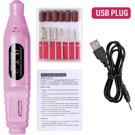 Xerolax Elektrisk Manikyr- och Pedikyrset, Elektrisk Nagelfil, Professionellt Pedikyrset, 10 i 1, Nagelborr, Elektrisk Nagelborr, Fötter, Händer