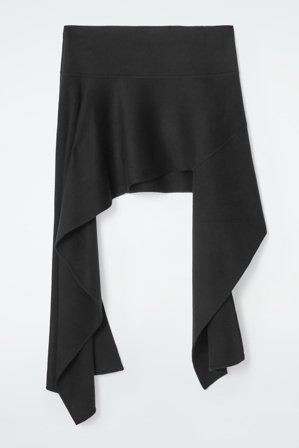 COS Women's The Double-Faced Asymmetric Skirt in Black