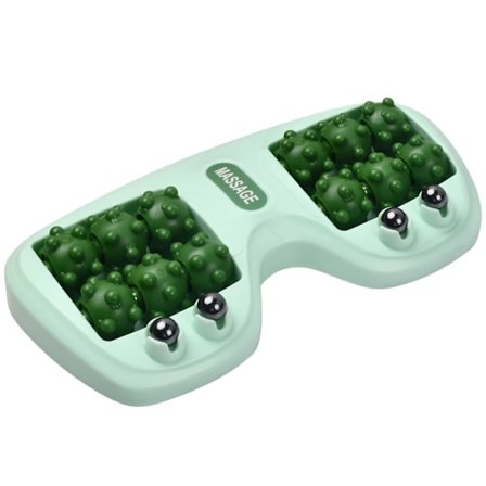 /NN/Fodrulle til plantar fasciitis, dobbelt fodmassagerulle, akupressur afslappende fodmassager, trykaflastende zoneterapi værktøj (grøn)