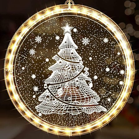 Jouluikkunavalot Sisäkäyttöön Uutuus Ripustettavat 3D-valot Paristokäyttöiset Keijuvalot Koristeelliset Valonauhat Imu-kupilla Makuuhuoneen Terassille