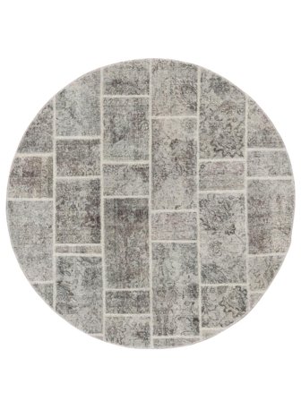 Patchwork Teppe Moderne Rundt Grå/Brun (Ull, Persia)