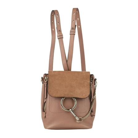 Chloé Pre-owned Faye Leather Rugzak , Bruin , Dames , Maat: ONE Size Vintage Tassen