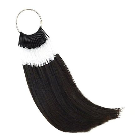 100% Mänskligt Obearbetat Hår Färgringar för Testning av Färgsalong Färgmönster 30 st/set (Svart)