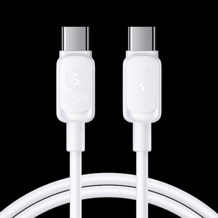 USB-C till USB-C-kabel 100W, 3m - Vit