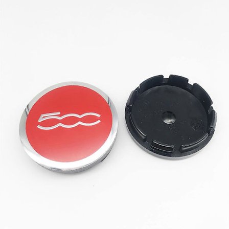 4 stk. 56 mm hjulnavkapselmerke emblemovertrekk kompatibel med Fiat 500 5cc logo bilhjulnavkapsler kompatibel med Fiat 124 125 125 500 695