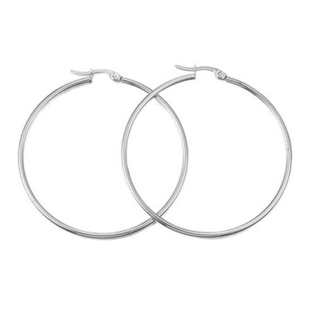 Creolörhängen, rostfritt kirurgiskt stål, 55mm, 1 par silver