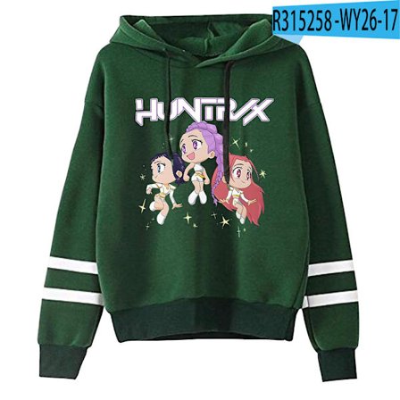 KPop Demon Hunters langermet hettegenser med dobbel stolpe