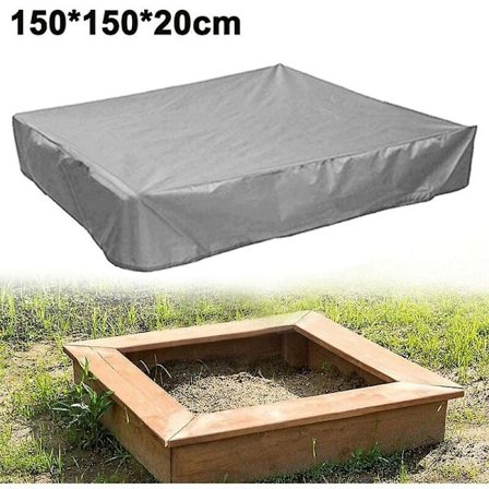 Sandlådeöverdrag för barn Fyrkantig Vattentät Parasol (150 x 150 x 20cm, Grå)