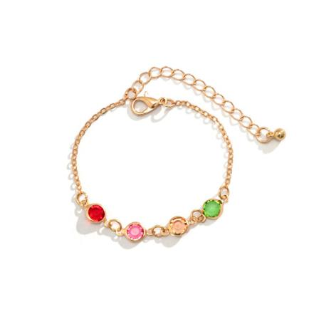 Mode Färgglada Kristallarmband Vintage Simple Armband Char