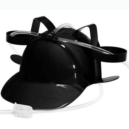 Ølhatt for utendørs bruk med sugerør, drikkehjelm i plast, trendy øl-drikkehatt