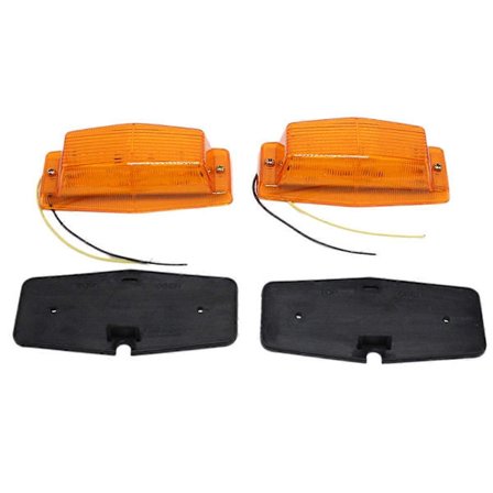 2 st Orange Retro Främre Grill Lampa LED Markeringslampa för Lastbil Lastbil Främre Dubbel Brännare Indikator L (FMY)