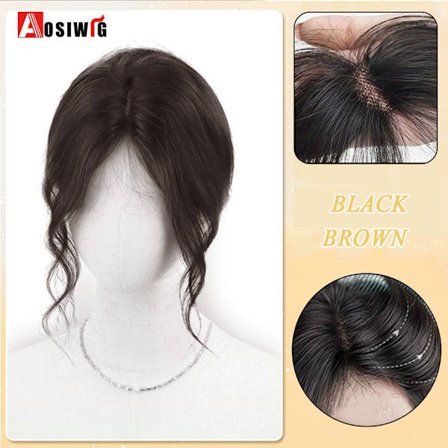 AOSI Synteettinen Topper Hiuslisäke Clip-In otsatukka Pidennys Luonnollinen Siisti Fake Hapsu Topper Hiuslisäke Invisible Clourse Hiuslisäkkeet