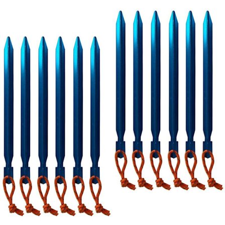 12-pak teltpløkker, 18 cm jordmetal camping aluminium teltpløkker, lette pløkker kraftige søm campingtilbehør