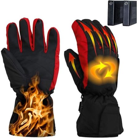 Opvarmede handsker, batteridrevne termiske varmehandsker, vindtætte vintervarme handsker til kvinder mænd-vandring, skøjteløb, skiløb, snowboard