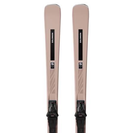 Salomon - Lot ski alpin pour femme E S/max N°8 Rt + M10 Gw L80 - Rose Gold Met. / Black - 150