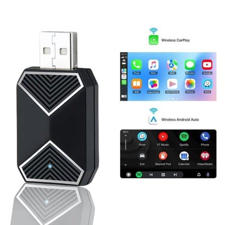 Trådløs CarPlay & Android Auto Adapter 2025 – Enkel Plug & Play, Rask Tilkobling, Passer iPhone & Android