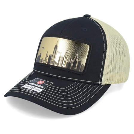 Iconic - Musta trucker Lippis - New York Gold Patch Black/Vegas Gold Trucker @ Hatstore