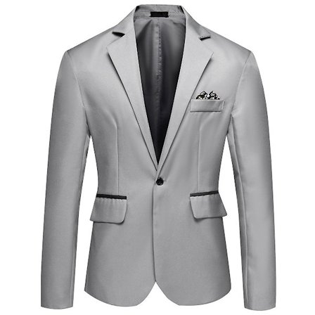 Allthemen Miesten Business Casual Yksipainikkeinen Notched Lapel Yksivärinen Puku Takki