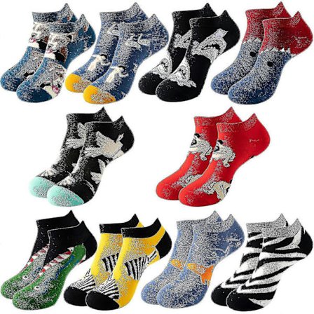 10 Par Dame Sokker 100% Bomull Elastisk Dyr Frukt Mat Print Søte Morsomme Lave/høye Sokker Gaver Til Voksne Damer Og Tenåringsjenter