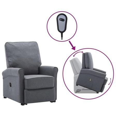 Vidaxl Reclinerfåtölj Med Uppresningshjälp Mörkgrå Tyg Grå