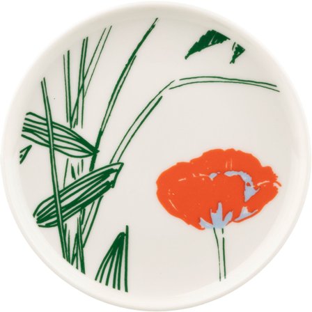 Marimekko Puutarhakutsut Tallerken Ø13,5 cm - Hvid/grøn/orange | KitchenOne