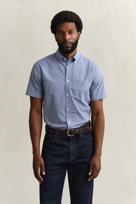 GANT - Gingham Classic Poplin Kortermet Skjorte til herre college blue