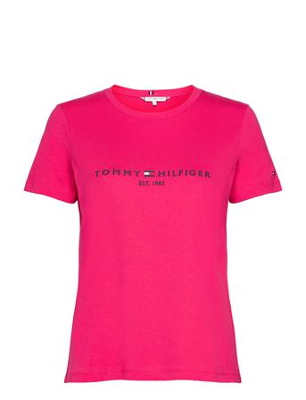 Regular Hilfiger C-Nk Tee Ss T-shirt Top Lyserød Tommy Hilfiger