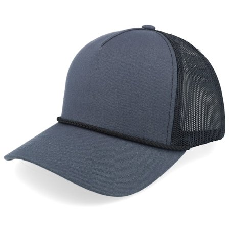 Equip - Grau trucker Cap - Blank Rope Dark Charcoal/Black A-frame Trucker @ Hatstore