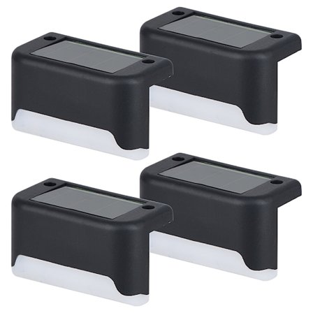 Solcelle Pool Lys, 4-pak, Varmt Hvidt Vandtæt Belysning til Pool Tilbehør Natlys, Udendørs LED Dæklys