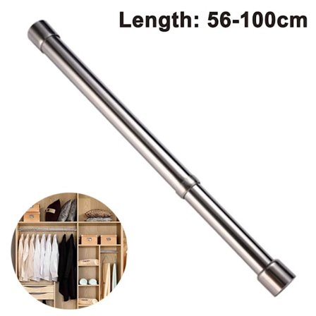 Teleskopisk stång - extremt fast och säkert grepp utan borrning - universellt användbar som duschstång, gardinstång, klädstång (56-100cm)