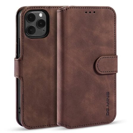 DG.MING Retro Wallet Case for iPhone 13 - Coffee